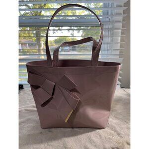 Ted Baker London Pink Bow Detail Glossy Tote Bag With Handles